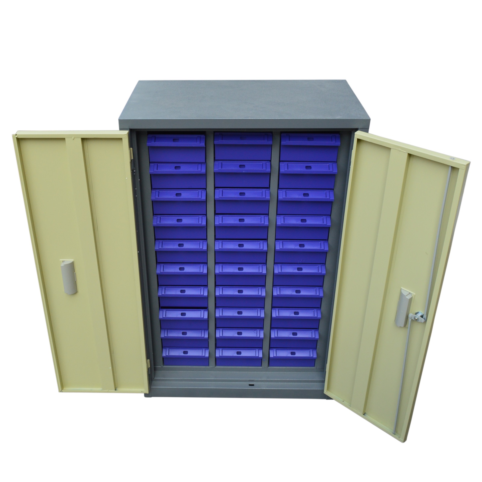 48-Drawer Plastic Parts Cabinet with Protective Door image 3